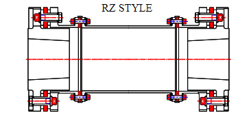 RZ style reduced moment coupling with standard drive flanges
